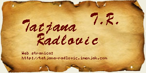 Tatjana Radlović vizit kartica